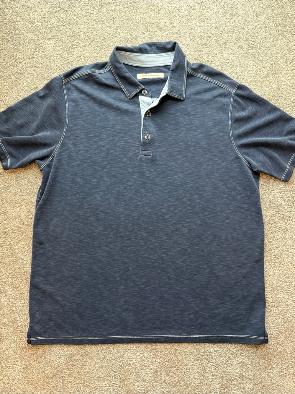 Tommy Bahama Men's XL Slate Blue Modal Blend Polo Shirt Short Sleeve